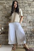Jo Jo Quirky Hopsack Crop Pant White 